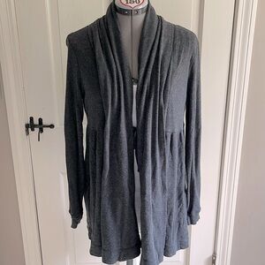 Calvin Klein Gray Cotton Knit Wrap Sweater